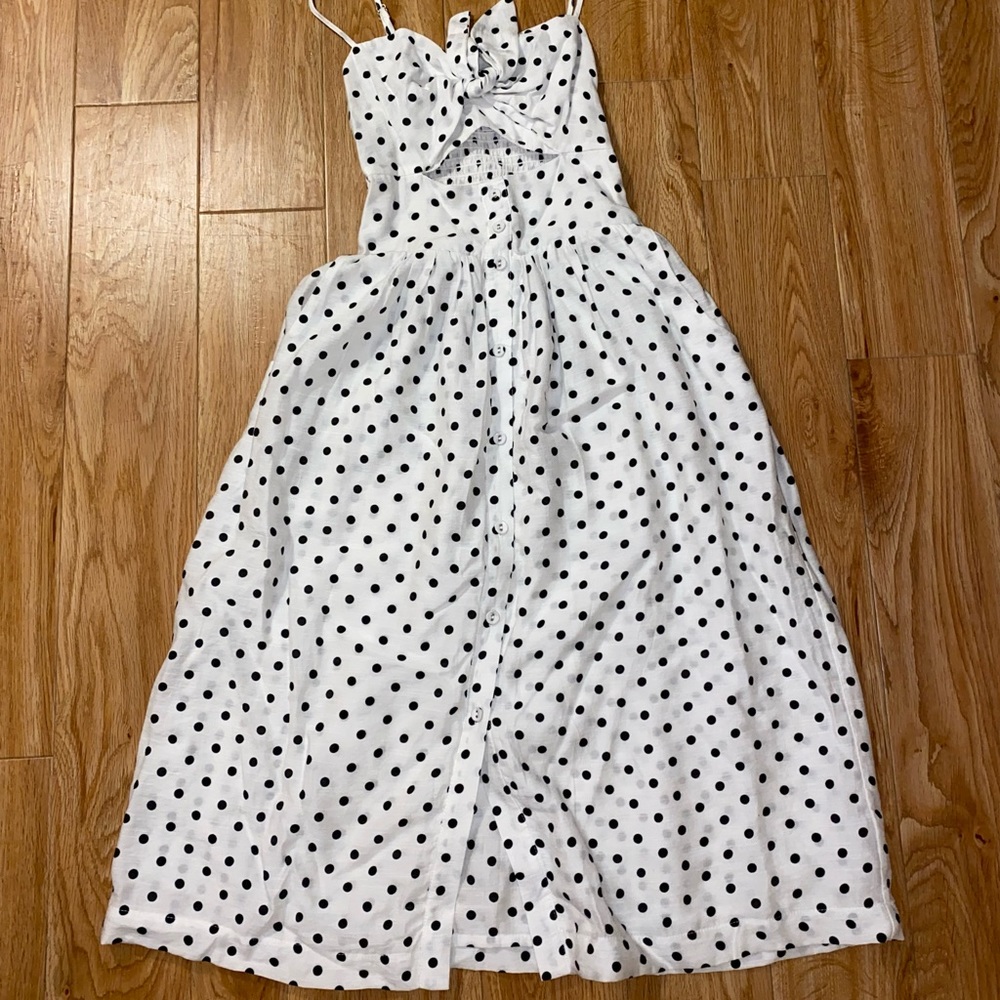 Women’s Xhiliration polka dot cut out dress